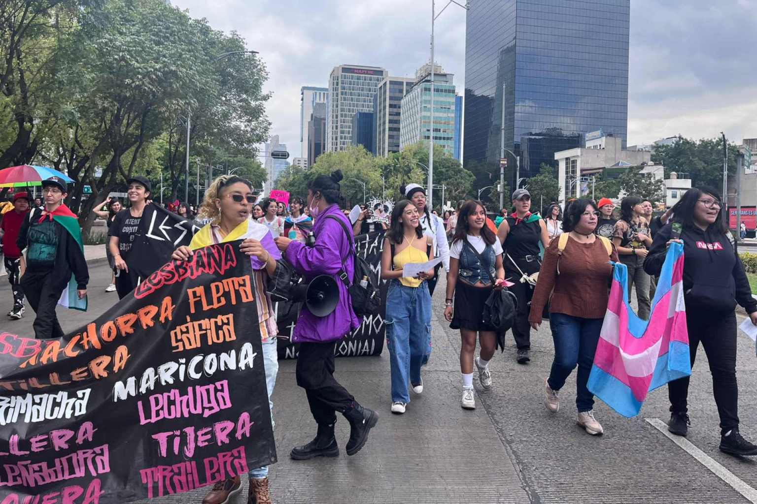 Mujeres lesbianas protagonizan marcha en CDMX para visibilizar su existencia