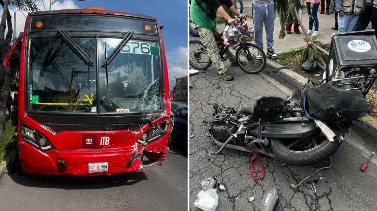 Metrobús pierde el control y embiste a fila de vehículos, se reportan múltiples heridos en la Venustiano Carranza