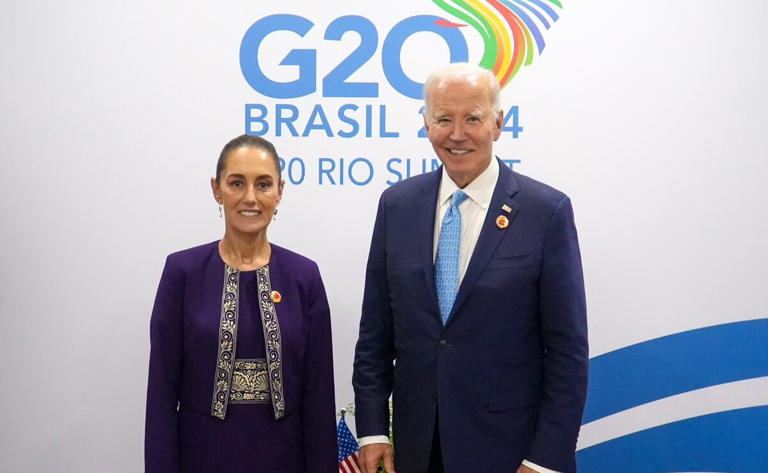 Claudia Sheinbaum se reúne con Biden en Cumbre del G20; hablan de seguridad e inmigración