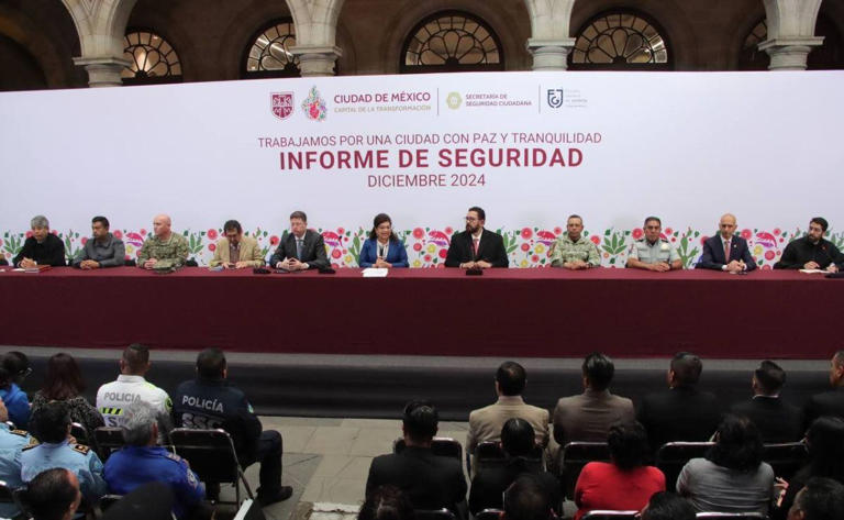 Clara Brugada presenta informe de seguridad; estima cerrar 2024 con una reducción del 5% en incidencia delictiva