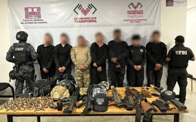 En Chiapas caen 7 con armamento, vehículos y equipos tácticos; enfrentan delito de violación a la ley federal de armas de fuego