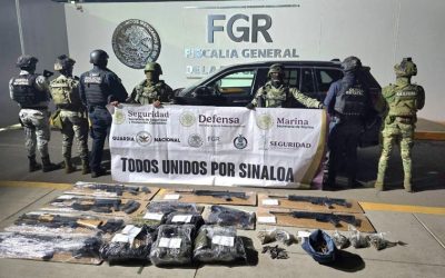 En diferentes operativos en Sinaloa decomisan armas y municiones; hay seis detenidos