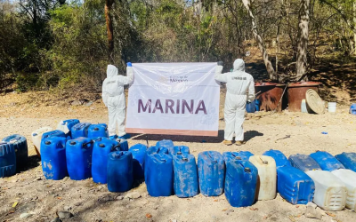 Marina destruye laboratorio clandestino de drogas en Culiacán