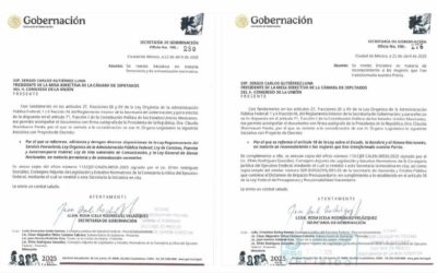 Recibe Cámara de Diputados dos iniciativas de la presidenta Claudia Sheinbaum