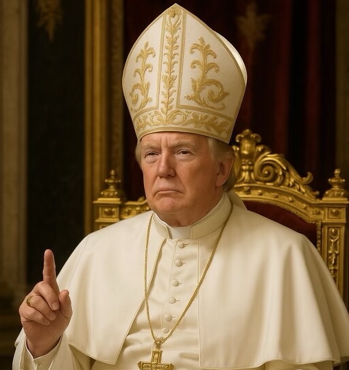 Conferencia católica en EU. acusa a Trump de burlarse de la fe por foto vestido de papa