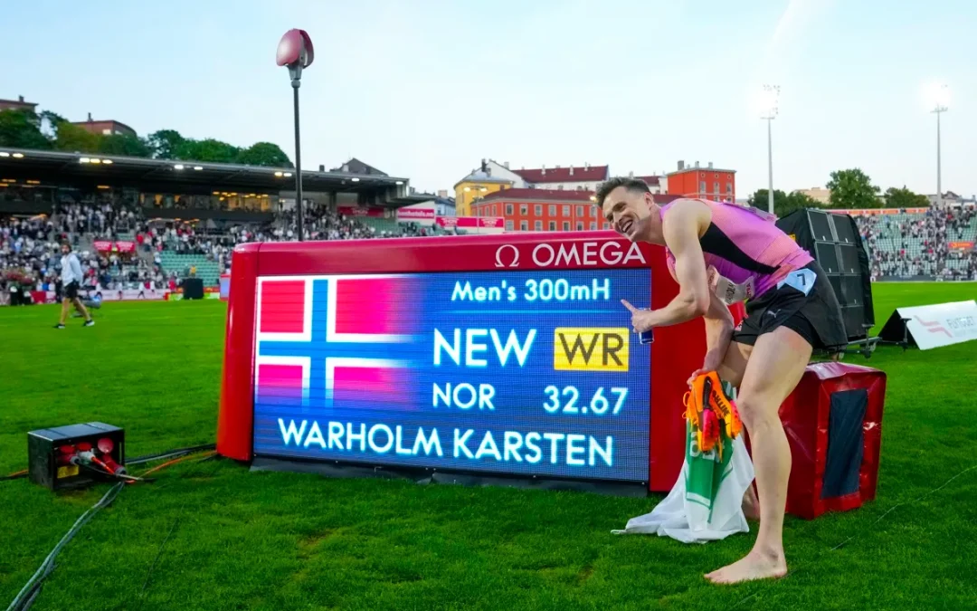 Rompe Karsten Warholm récord mundial en 300 metros con vallas