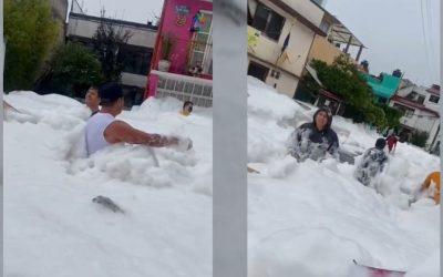 Habitantes de Naucalpan padecen ronchas tras inundación de ‘espuma tóxica’
