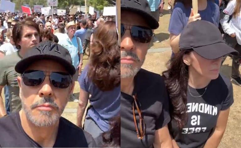 “Juntos somos más fuertes”: Eugenio Derbez y Alessandra protestan contra las redadas migratorias