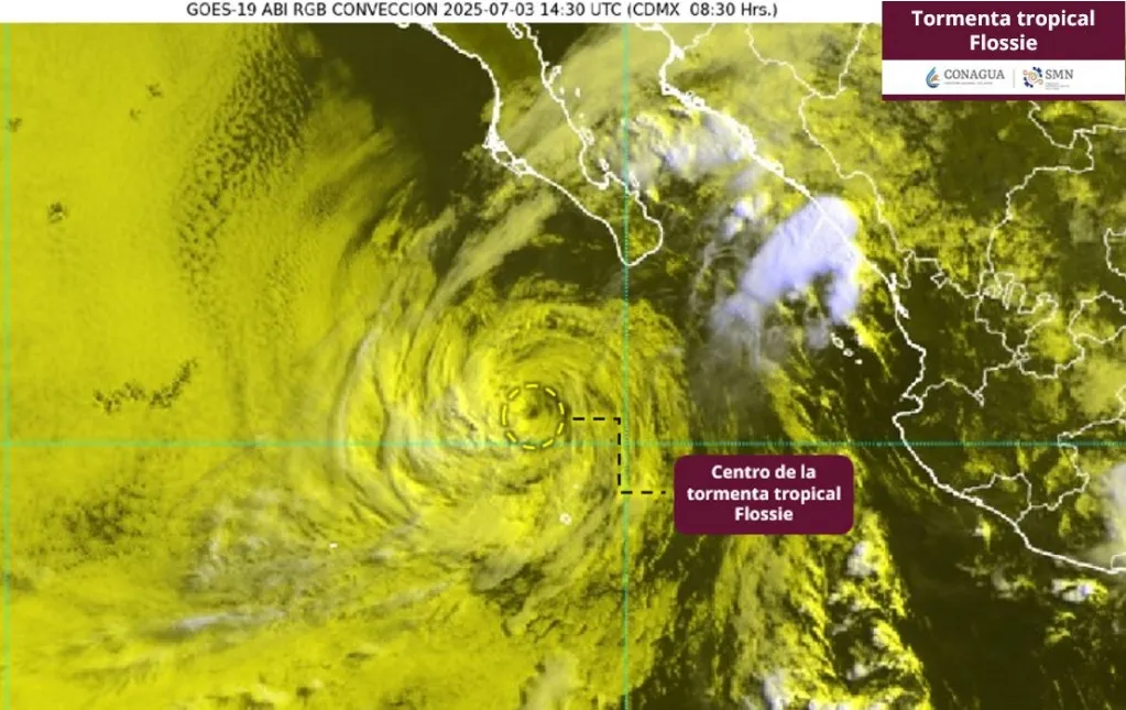 “Flossie” sigue debilitándose y se aleja de las costas, pero dejará lluvias en Baja California