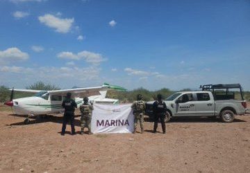 Semar asegura avioneta tipo Cessna en pista clandestina de Sonora