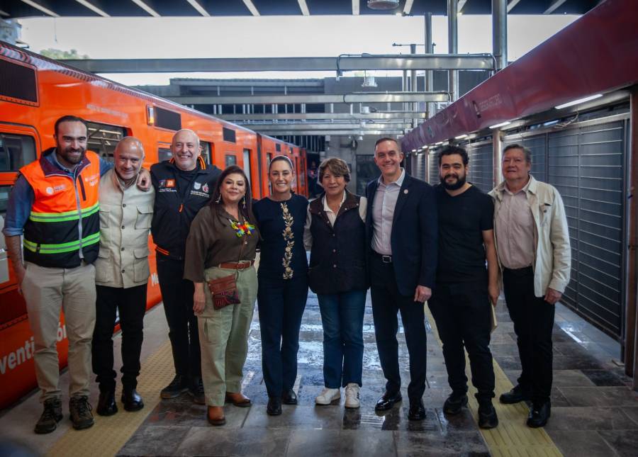 Claudia Sheinbaum, con Delfina Gómez y Brugada supervisa tramo Santa Fe–Observatorio del Tren Interurbano México-Toluca