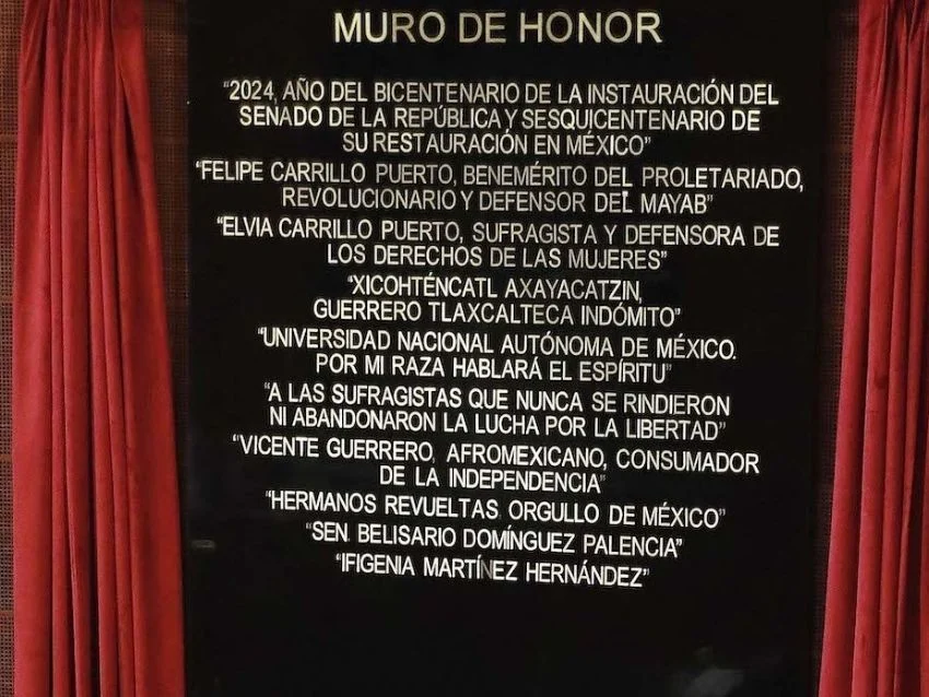 Se inscribirá en el Muro de Honor del Senado la leyenda “A la Diplomacia Mexicana, siempre al servicio y defensa de la soberanía nacional”