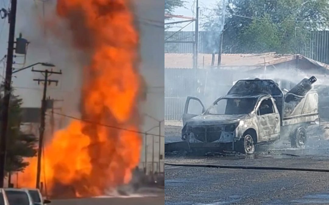 Video: Se incendia camión y explotan tanques de gas en Mexicali