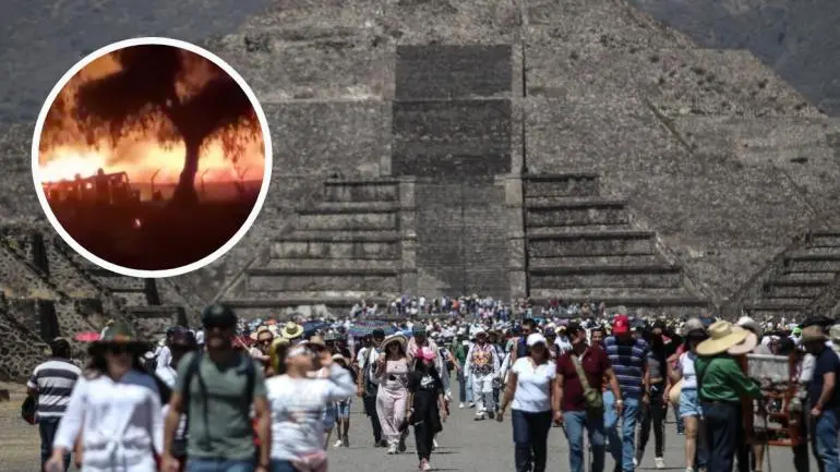 Incendio en Teotihuacán: sin afectaciones por fuego en zona arqueológica