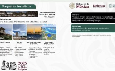 Tren Maya lanza 20 paquetes turísticos para temporada de fin de año