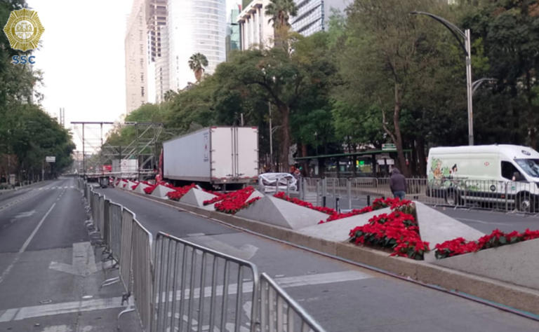 Comienza montaje sobre Paseo de la Reforma por festejos de Año Nuevo