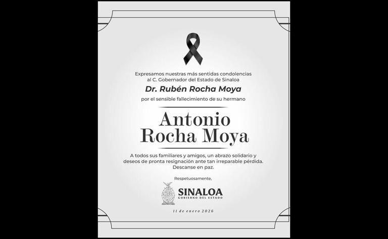 Fallece Consuelo Rocha, hermana de Rubén Rocha Moya, Gobernador de Sinaloa
