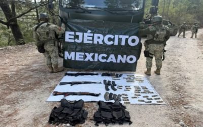 GN y Ejército, aseguran armamento en el municipio de Guadalupe y Calvo