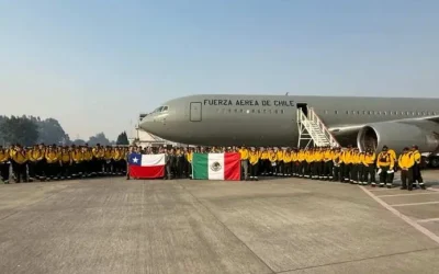 Llegan a Chile 145 brigadistas mexicanos para combatir incendios forestales