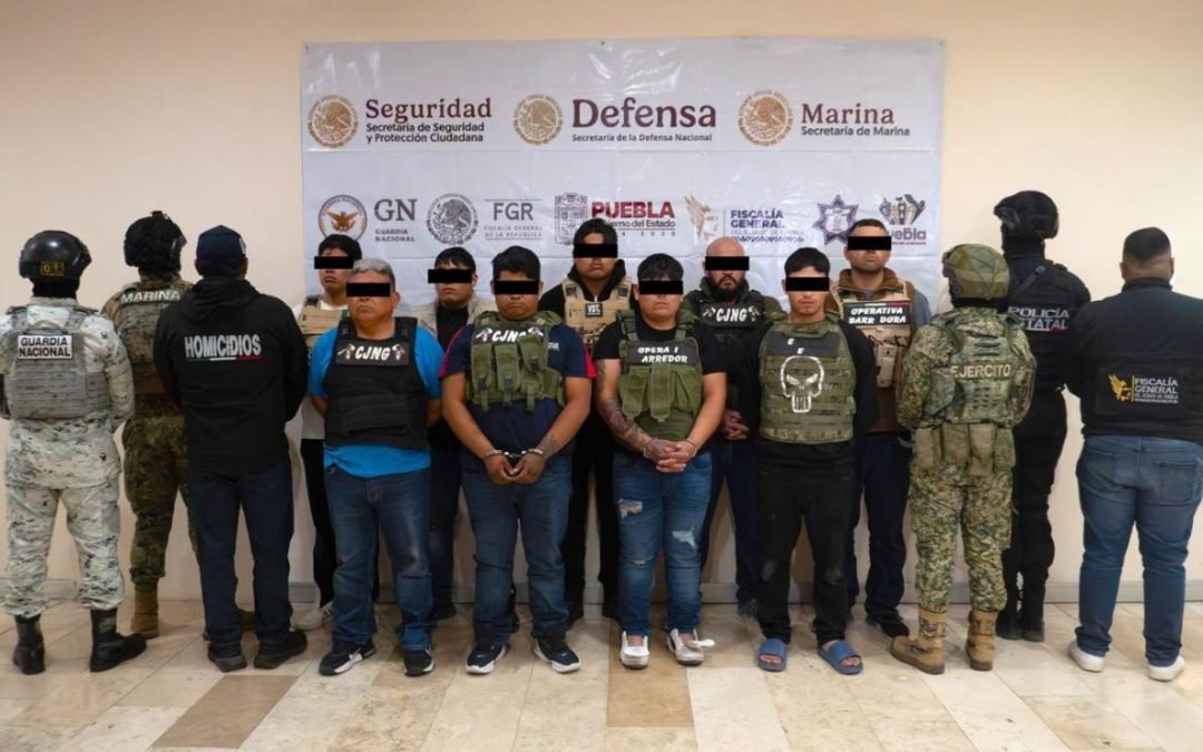 Detienen en Puebla a 9 presuntos miembros del CJNG