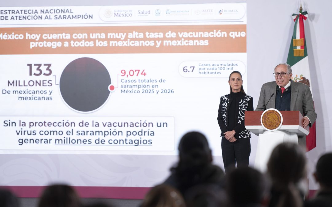 Registra Ssa 9,074 casos de sarampión; vacunación supera 14 millones de dosis