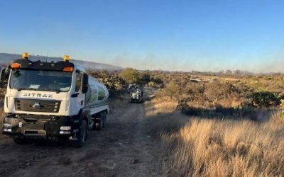 Comisión Estatal del Agua aporta 120 mil litros de agua para combatir incendios en Mexquitic de Carmona