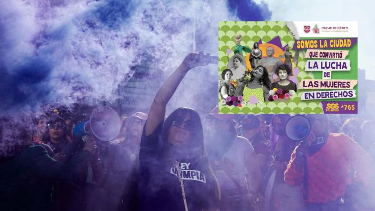 Zócalo de CDMX se iluminará de morado por el 8M, anuncian más de 100 actividades gratuitas