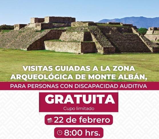 DIF Oaxaca invita a personas con discapacidad auditiva a recorrido gratuito en Monte Albán