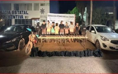 Detienen a 8 durante operativo de vigilancia en Culiacán; decomisan 10 armas de fuego y equipos tácticos