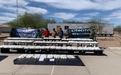 Ahora fue en Sonora donde la GN y Ejército detuvieron a 3 narcos con ¡490 kilos de droga sintética!