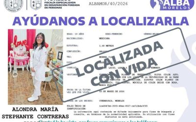 Localizan con vida a Alondra Contreras, estudiante de la UAEM