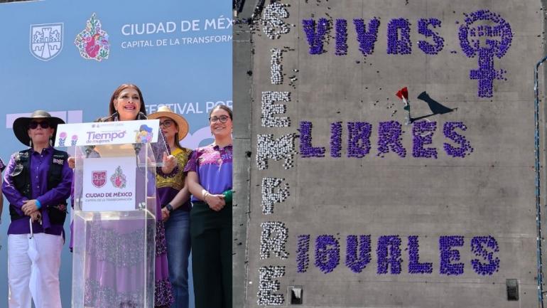 Brugada encabeza mensaje monumental ‘Siempre Vivas, Libres e Iguales’ en el Zócalo