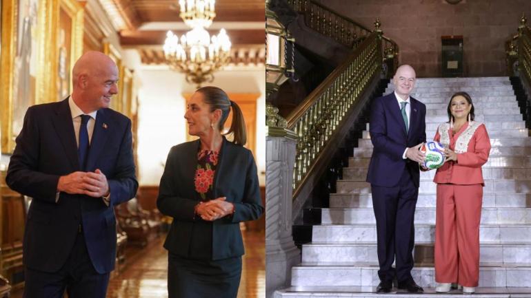 Gianni Infantino sostiene reuniones con Claudia Sheinbaum y Clara Brugada