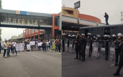 Bloquearon Viaducto Tlalpan trabajadores del gobierno CDMX reclamando malas condiciones laborales.