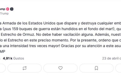 Ordena Trump atacar toda pequeña embarcación sospechosa de minar el estrecho de Ormuz