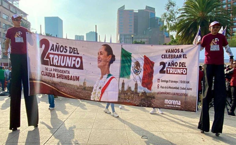 A dos años del triunfo electoral, mexicanos refrendan respaldo a Sheinbaum; acusan a oposición de traidores a la patria