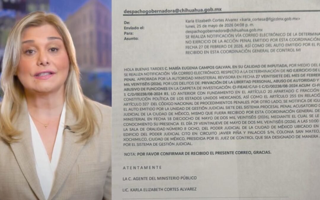 Denuncia Javier Corral a Maru Campos por secuestro