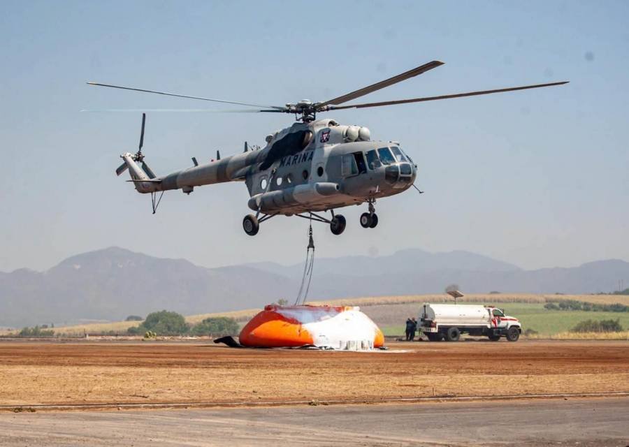 Por falla mecánica Helicóptero de la Marina realiza aterrizaje de emergencia en Mazatlán
