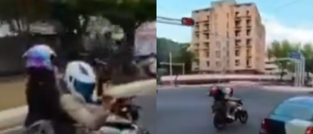 Captan a motociclista disparando al aire en Paseo de la Reforma frente a instalaciones federales
