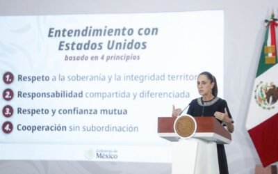 Responde Sheinbaum a Trump que en México sí se actúa contra los Cárteles, y le expone 4 principios para coordinar mejor su combate.