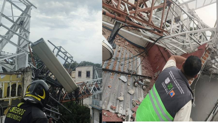 Colapsa antena de radiocomunicaciones en la GAM; evacúan a 10 personas