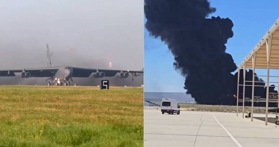 Mueren ocho tripulantes en accidente de bombardero B-52 en California