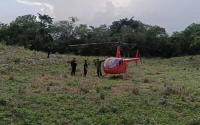 Helicóptero aterriza de emergencia en Temozón, Yucatán