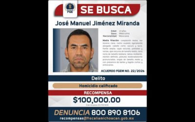 Ofrece Fiscalía de Michoacán recompensa por ex jefe de escoltas de Carlos Manzo
