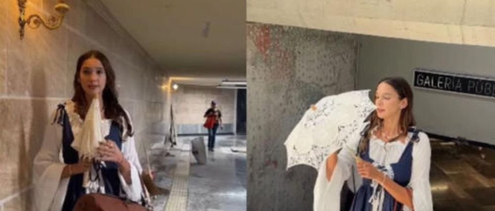Critican a Ary Tenorio, novia de Luisito Comunica, por grabar video de época en el Metro Hidalgo