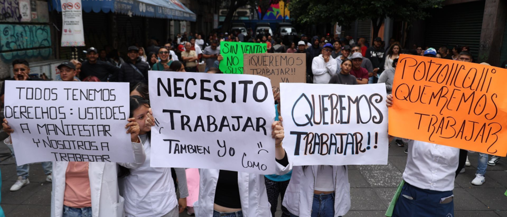 Desatan pérdidas millonarias la furia del comercio en el Centro Histórico por plantón de la CNTE
