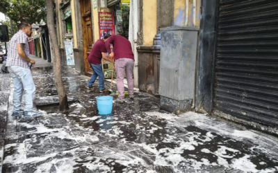 Inician limpieza del Centro Histórico tras retiro de algunos maestros de la CNTE
