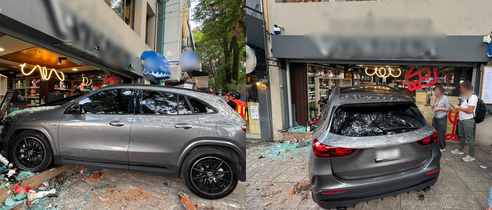 Mujer de 72 años se impacta contra vinoteca en Lomas de Chapultepec; una persona resulta lesionada
