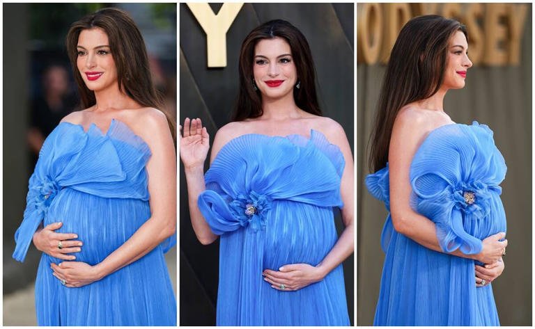 Anne Hathaway presume su pancita de embarazo en la alfombra roja y enternece con las fotos