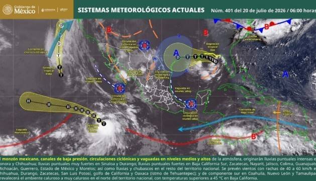 Tormentas locales y altas temperaturas azotarán Oaxaca este 20 de julio